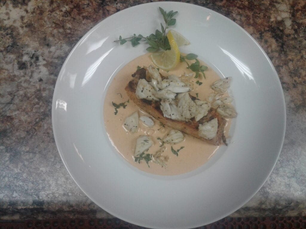 Salmon with Colossal Lump Crabmeat